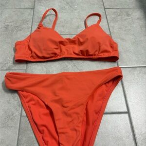 Women's coral Bikini Set- Target shade & shore. Top medium and bottom small.